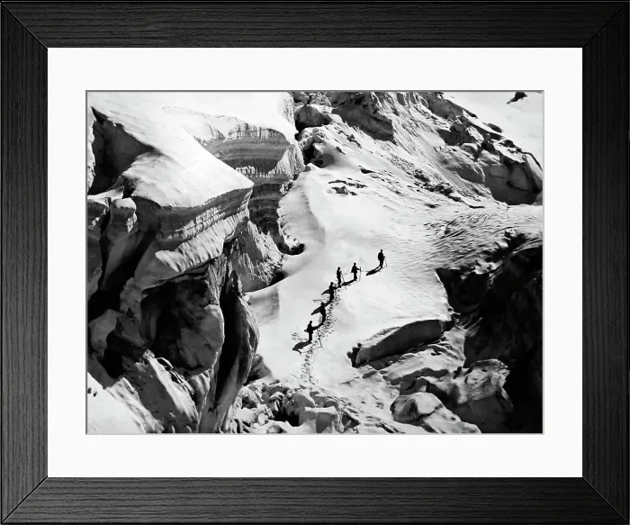 Framed Print : Climbing in the French Alps, Victorian period Framed Print : Climbing in the French Alps, Victorian period