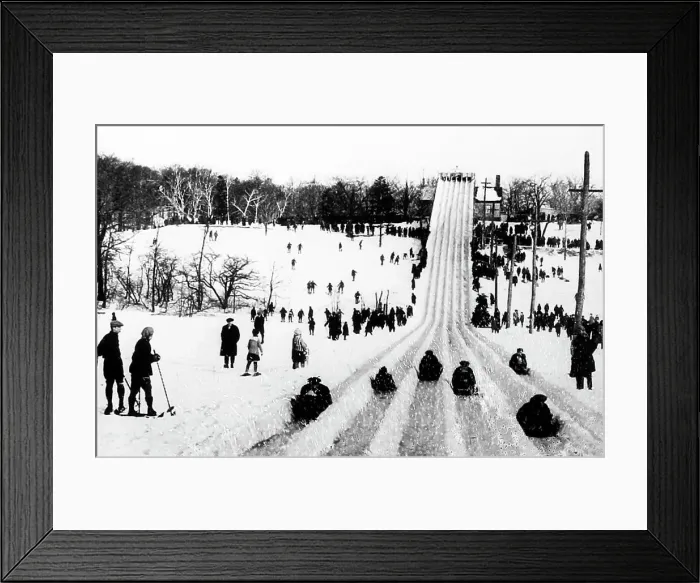 Framed Print : Toboggan slide, Montreal, early 1900s Framed Print : Toboggan slide, Montreal, early 1900s