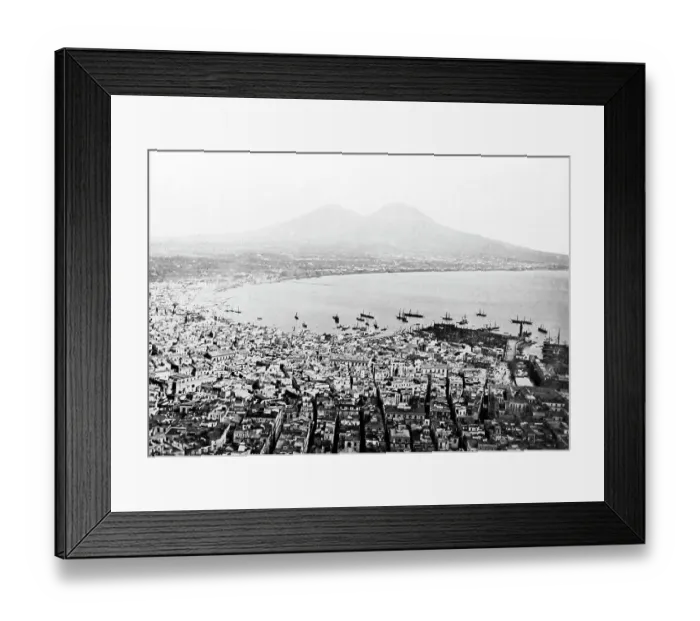 Framed Print : Bay of Naples and Vesuvius, Italy, Victorian period Framed Print : Bay of Naples and Vesuvius, Italy, Victorian period