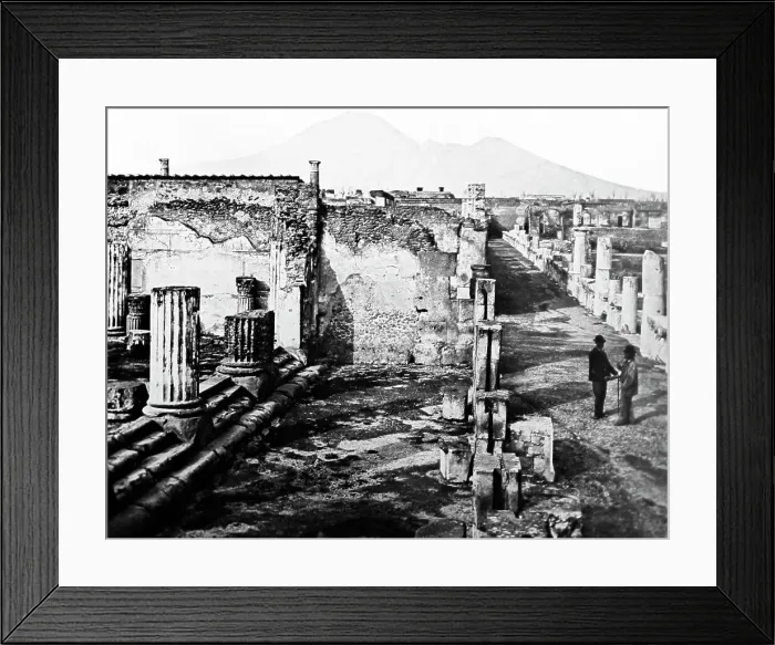 Framed Print : Pompeii and Vesuvius, Italy, Victorian period Framed Print : Pompeii and Vesuvius, Italy, Victorian period