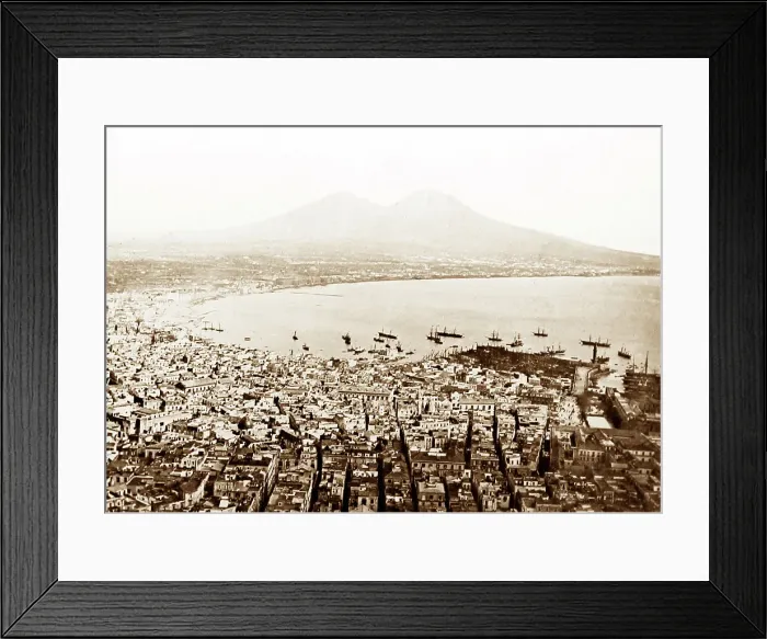 Framed Print : Bay of Naples and Vesuvius, Italy, Victorian period Framed Print : Bay of Naples and Vesuvius, Italy, Victorian period