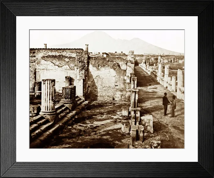 Framed Print : Pompeii and Vesuvius, Italy, Victorian period Framed Print : Pompeii and Vesuvius, Italy, Victorian period