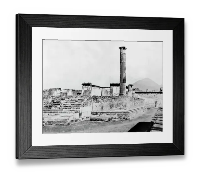 Framed Print : Temple of Apollo and Vesuvius, Pompeii, Italy Framed Print : Temple of Apollo and Vesuvius, Pompeii, Italy