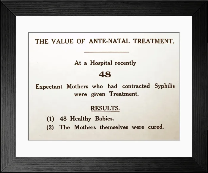 Framed Print : Syphilis and pregnancy, 1920s projection slide Framed Print : Syphilis and pregnancy, 1920s projection slide