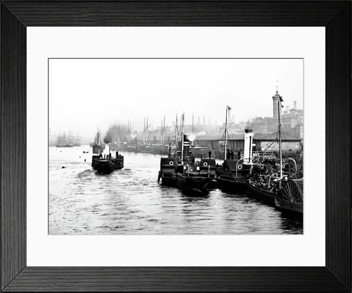Framed Print : Broomielaw, Glasgow, Victorian period Framed Print : Broomielaw, Glasgow, Victorian period