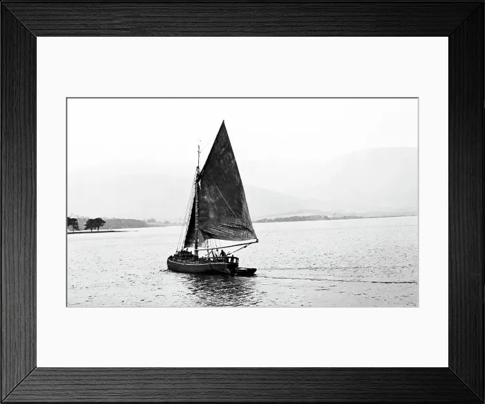 Framed Print : Sailing barge on Loch Lomond, Scotland, Victorian period Framed Print : Sailing barge on Loch Lomond, Scotland, Victorian period