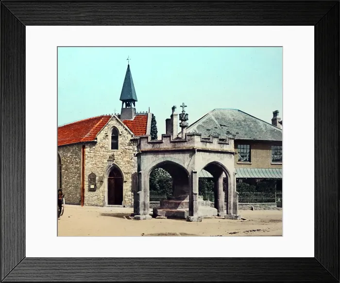Framed Print : The Cross, Cheddar, Victorian period Framed Print : The Cross, Cheddar, Victorian period