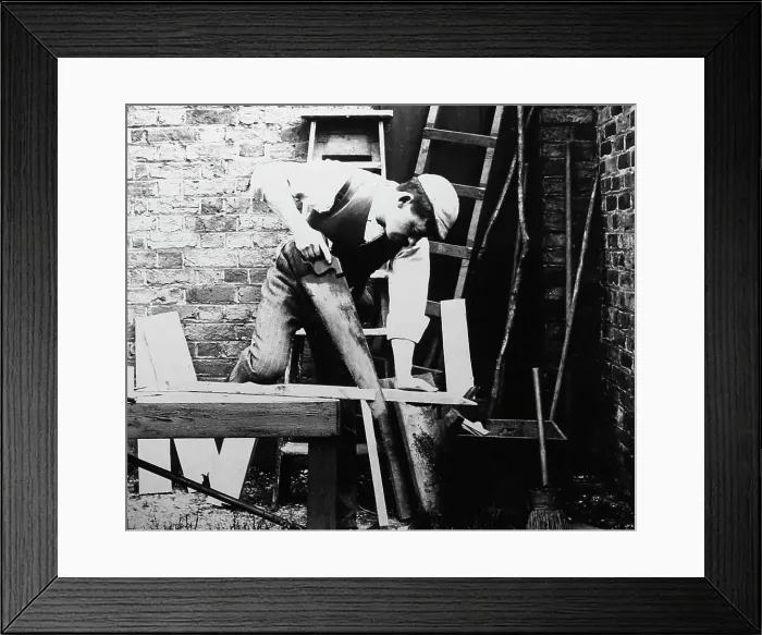 Framed Print : Carpenter, early 1900s Framed Print : Carpenter, early 1900s