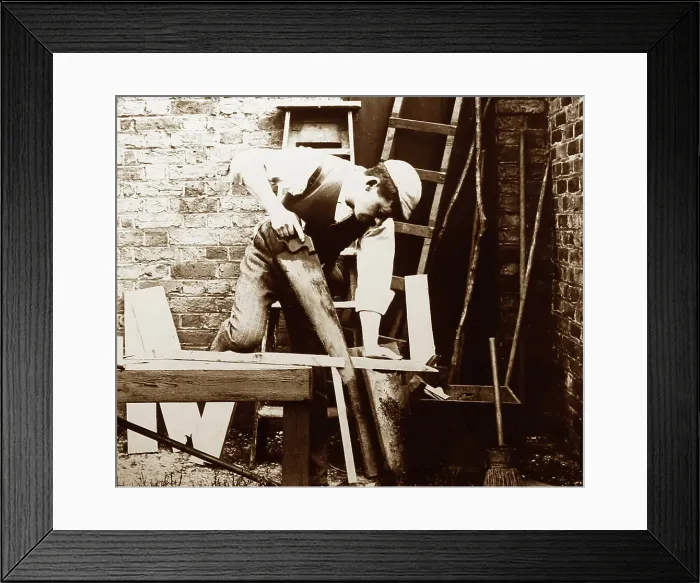 Framed Print : Carpenter, early 1900s Framed Print : Carpenter, early 1900s