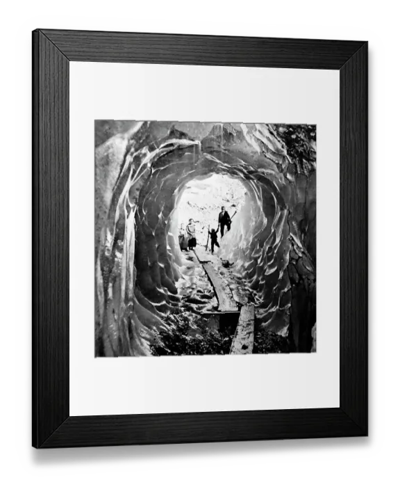 Framed Print : Ice Grotto, Switzerland, Victorian period Framed Print : Ice Grotto, Switzerland, Victorian period
