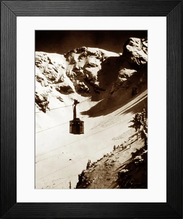 Framed Print : Kasprowy Weirch Cable Car, Poland, early 1900s Framed Print : Kasprowy Weirch Cable Car, Poland, early 1900s