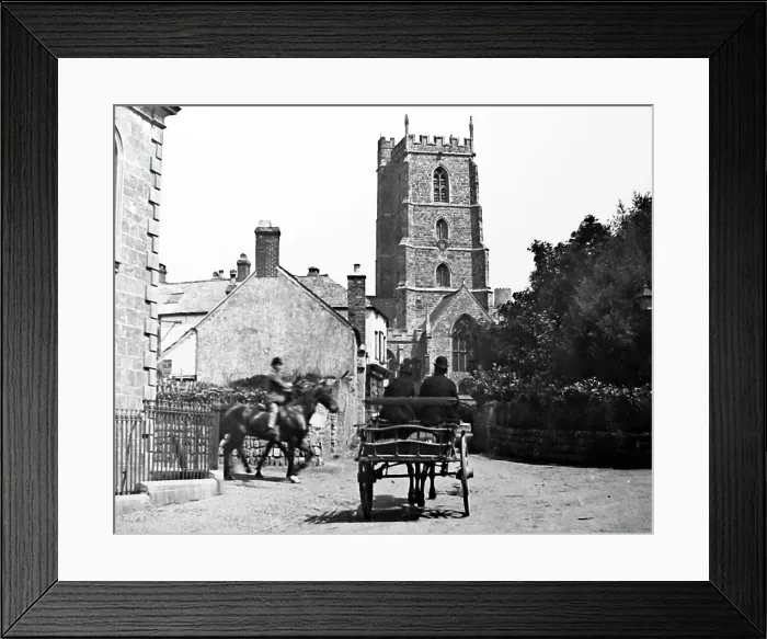 Framed Print : Dunster Church, Victorian period Framed Print : Dunster Church, Victorian period