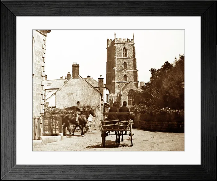 Framed Print : Dunster Church, Victorian period Framed Print : Dunster Church, Victorian period