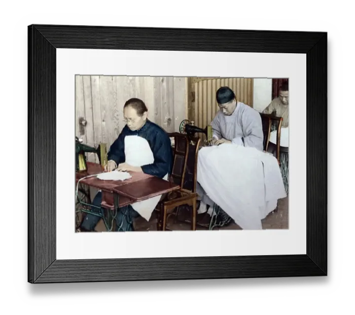 Framed Print : Tailors at the Lester Hospital, Shanghai, China