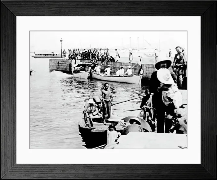 Framed Print : Refugees from Boxer Uprising, Chefoo, China Framed Print : Refugees from Boxer Uprising, Chefoo, China