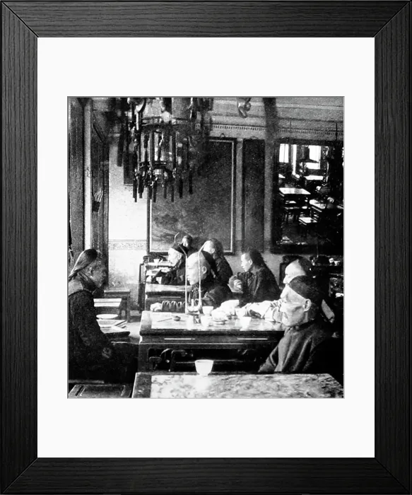 Framed Print : Tea House, Nanking Road, Shanghai, China, early 1900s Framed Print : Tea House, Nanking Road, Shanghai, China, early 1900s