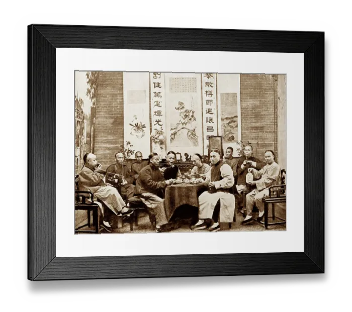 Framed Print : Taking tea, China, early 1900s Framed Print : Taking tea, China, early 1900s