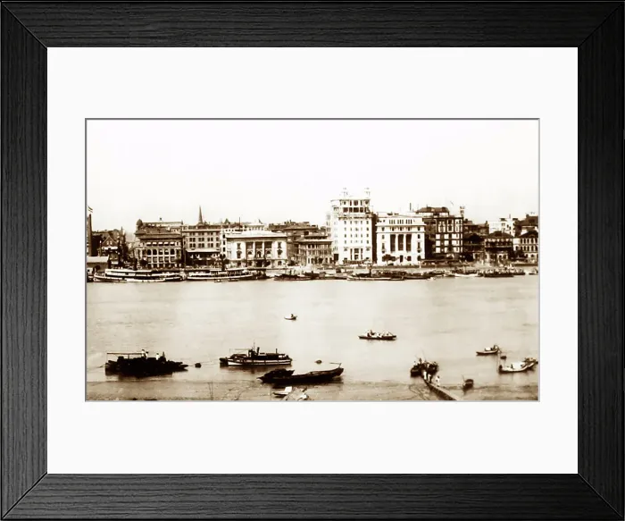 Framed Print : Shanghai waterfront, China, early 1900s Framed Print : Shanghai waterfront, China, early 1900s