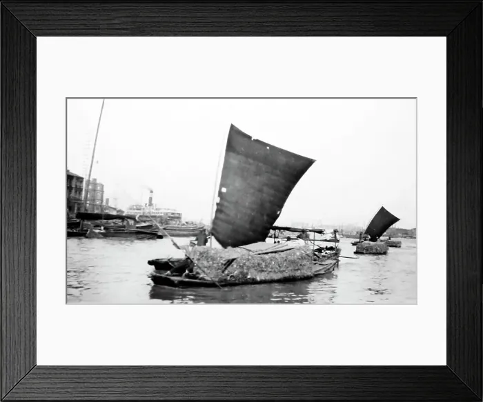 Framed Print : River scene, Shanghai, China, early 1900s Framed Print : River scene, Shanghai, China, early 1900s