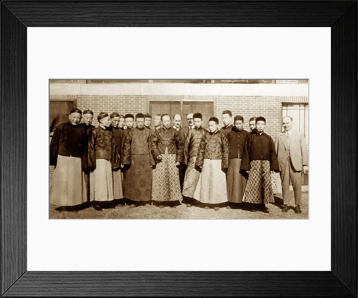 Framed Print : Chinese workers of a British business, Shanghai, China Framed Print : Chinese workers of a British business, Shanghai, China