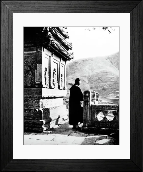 Framed Print : A mountain shrine, China, early 1900s Framed Print : A mountain shrine, China, early 1900s