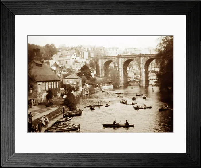Framed Print : Boating at Knaresborough, early 1900s Framed Print : Boating at Knaresborough, early 1900s