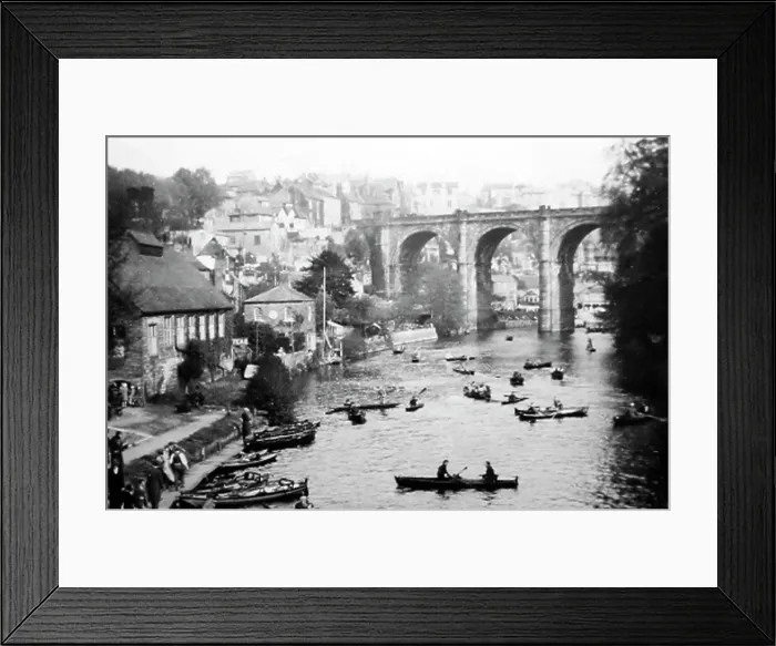 Framed Print : Boating at Knaresborough, early 1900s Framed Print : Boating at Knaresborough, early 1900s
