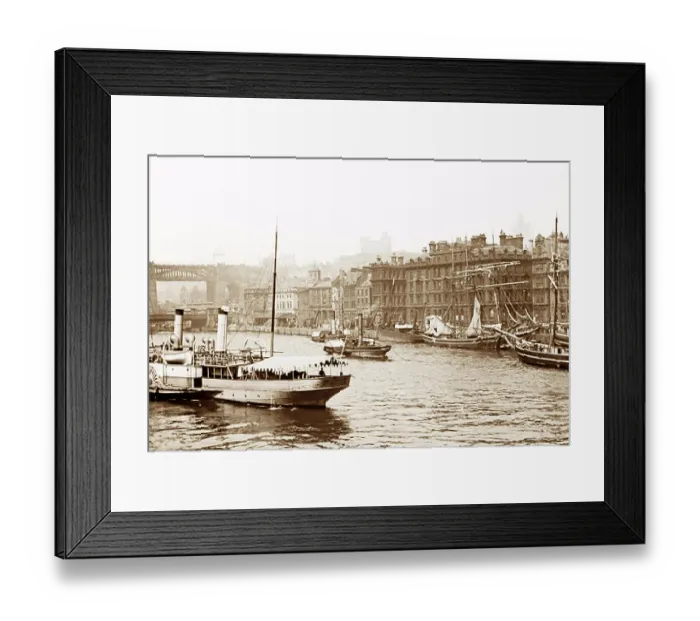 Framed Print : River Tyne, Newcastle upon Tyne, Victorian period Framed Print : River Tyne, Newcastle upon Tyne, Victorian period