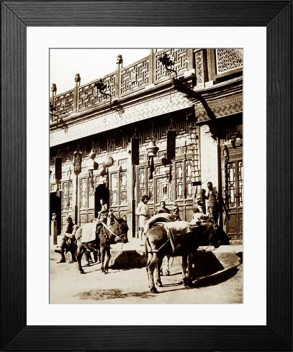 Framed Print : A shop in Beijing, China, early 1900s Framed Print : A shop in Beijing, China, early 1900s
