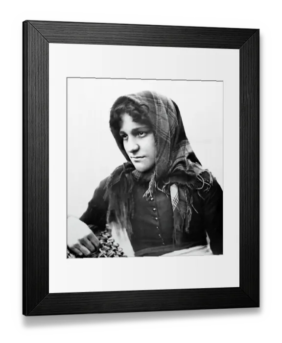 Framed Print : Portrait of a Scottish fisher girl, Victorian period Framed Print : Portrait of a Scottish fisher girl, Victorian period
