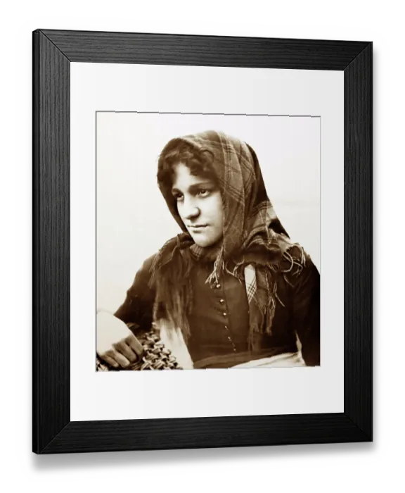 Framed Print : Portrait of a Scottish fisher girl, Victorian period Framed Print : Portrait of a Scottish fisher girl, Victorian period