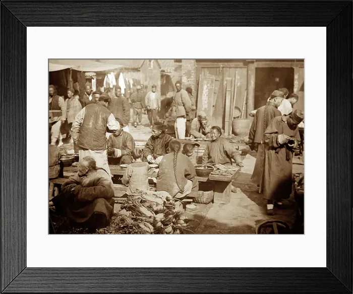 Framed Print : Street food, China, early 1900s Framed Print : Street food, China, early 1900s