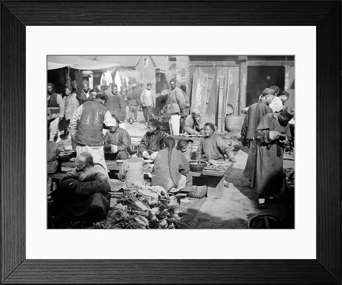 Framed Print : Street food, China, early 1900s Framed Print : Street food, China, early 1900s