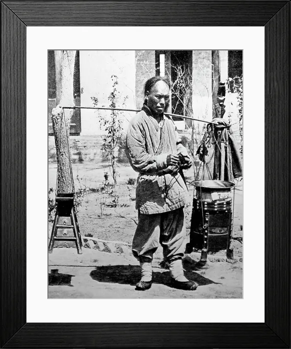 Framed Print : Barber, China, early 1900s Framed Print : Barber, China, early 1900s