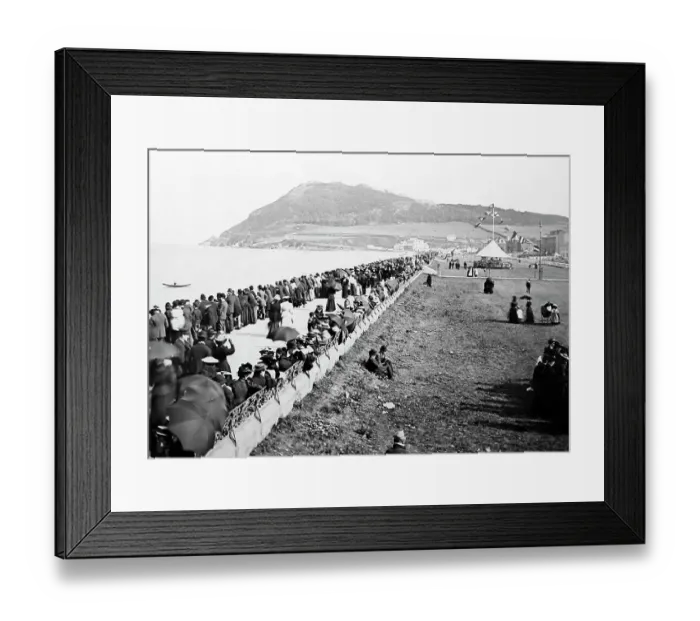 Framed Print : Bray promenade and Bray Head, Ireland, Victorian period Framed Print : Bray promenade and Bray Head, Ireland, Victorian period
