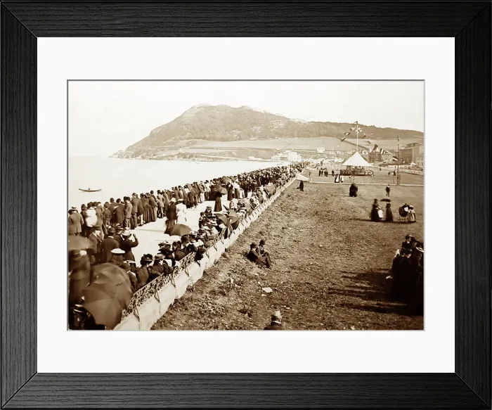 Framed Print : Bray promenade and Bray Head, Ireland, Victorian period Framed Print : Bray promenade and Bray Head, Ireland, Victorian period