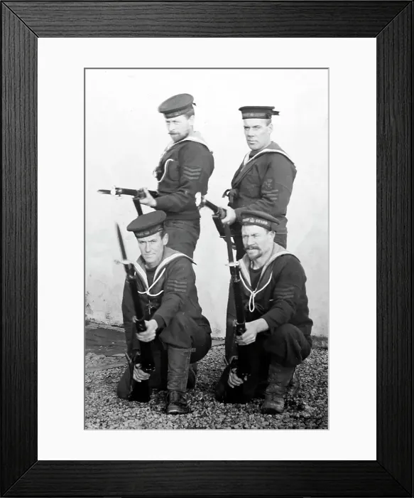 Framed Print : Armed Coastguards, early 1900s Framed Print : Armed Coastguards, early 1900s