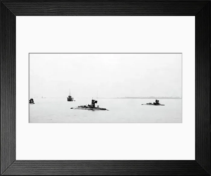 Framed Print : Royal Navy submarines in the Thames estuary in 1909 Framed Print : Royal Navy submarines in the Thames estuary in 1909