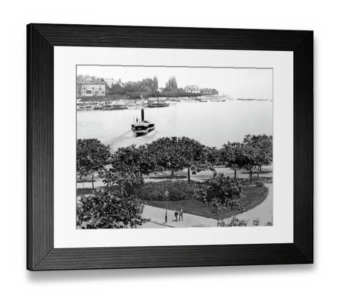 Framed Print : Paddle steamer, Lake Lucerne, Switzerland, early 1900s Framed Print : Paddle steamer, Lake Lucerne, Switzerland, early 1900s