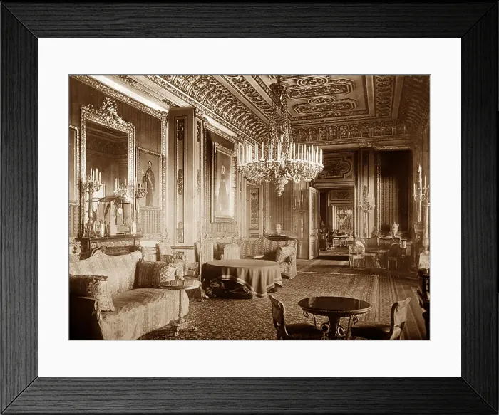 Framed Print : Crimson Drawing Room, Windsor Castle, Victorian period Framed Print : Crimson Drawing Room, Windsor Castle, Victorian period