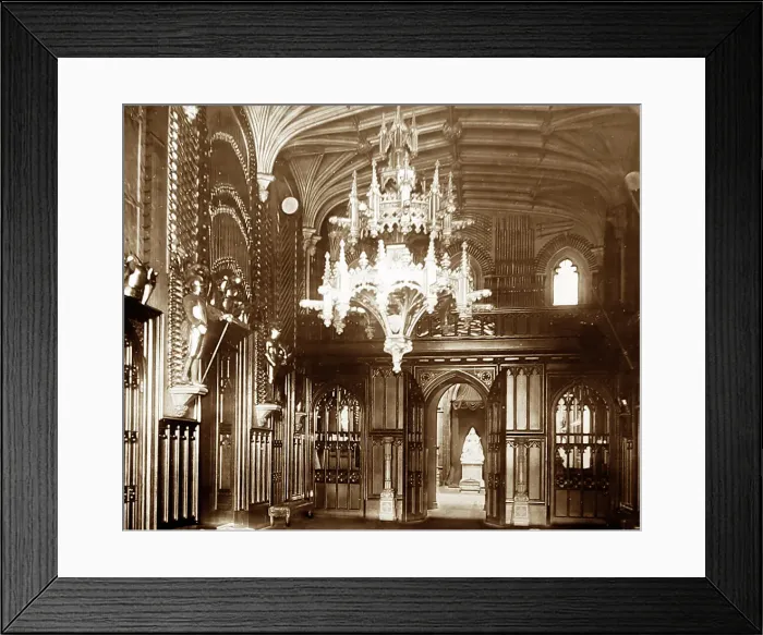 Framed Print : The Guard Chamber, Windsor Castle, Victorian period Framed Print : The Guard Chamber, Windsor Castle, Victorian period