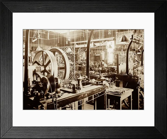 Framed Print : Sir David Solomons workshop, early 1900s Framed Print : Sir David Solomons workshop, early 1900s