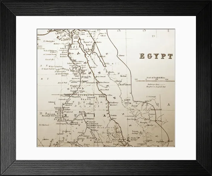 Framed Print : Map of Egypt, Victorian period Framed Print : Map of Egypt, Victorian period