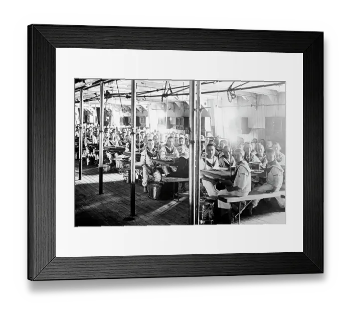 Framed Print : Divisions at meals, Training Ship Exmouth, early 1900s Framed Print : Divisions at meals, Training Ship Exmouth, early 1900s