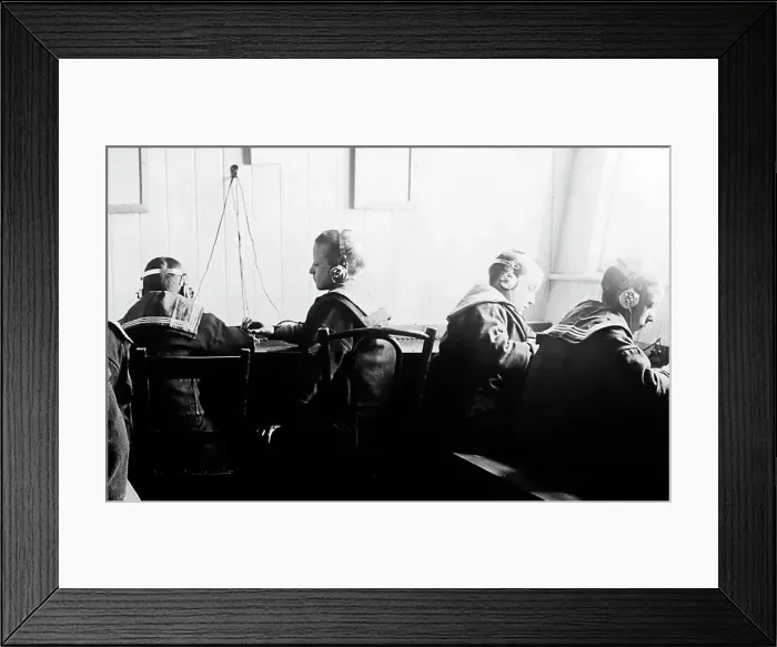 Framed Print : Wireless training, Training Ship Exmouth, early 1900s Framed Print : Wireless training, Training Ship Exmouth, early 1900s