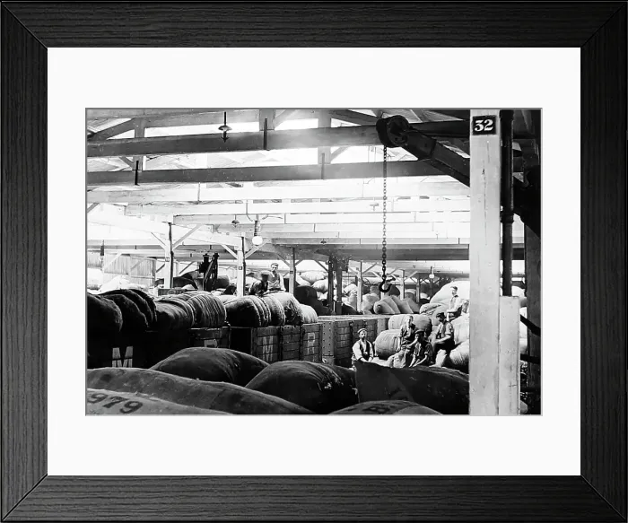 Framed Print : Wool from Australia arriving by train - Bradford Framed Print : Wool from Australia arriving by train - Bradford