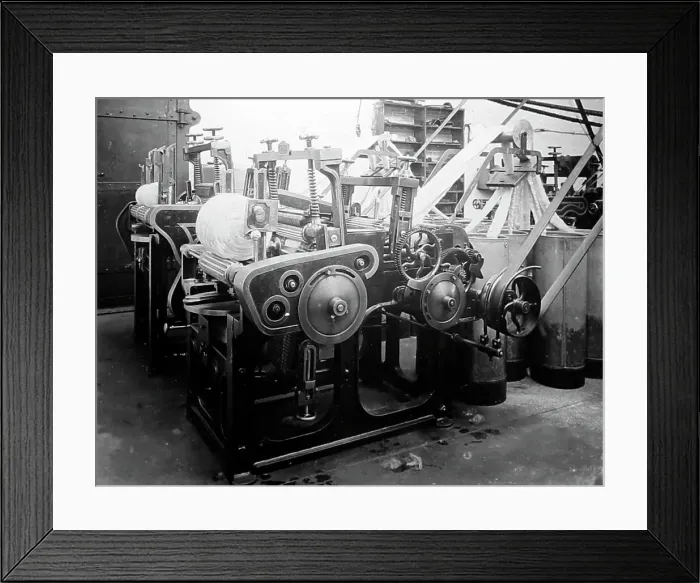 Framed Print : Balling machine in a woollen mill in Bradford Framed Print : Balling machine in a woollen mill in Bradford