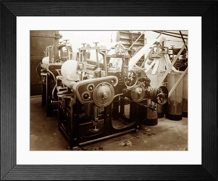 Framed Print : Balling machine in a woollen mill in Bradford Framed Print : Balling machine in a woollen mill in Bradford