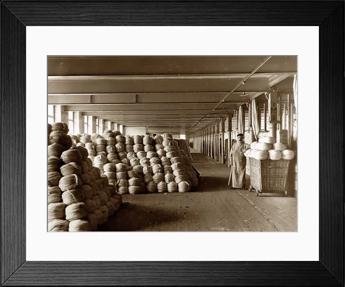 Framed Print : Botany tops in a woollen mill in Bradford Framed Print : Botany tops in a woollen mill in Bradford
