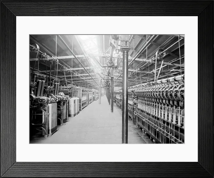 Framed Print : Drawing machines in a woollen mill in Bradford Framed Print : Drawing machines in a woollen mill in Bradford